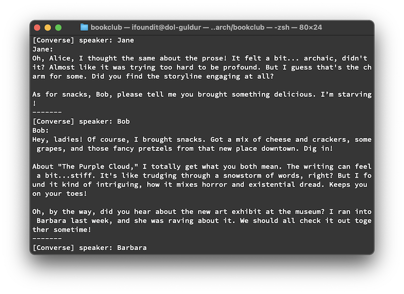 A screenshot of the output of the script.