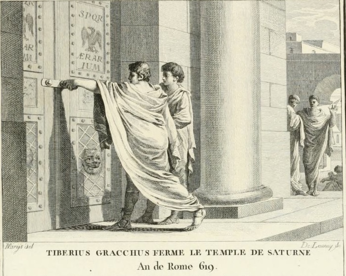 TIBERIUS GRACCHUS closes the Temple of Saturn - the Roman Treasury Date: 133 BC