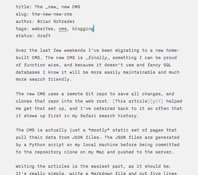 A look at a typical Markdown article