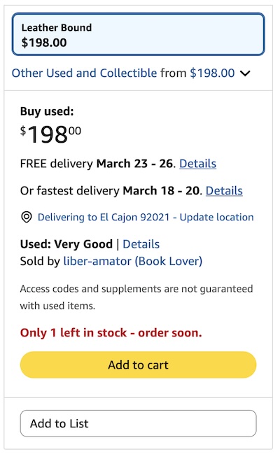 A real price tag on Amazon for a 200 page book: $198. Nearly a dollar per page.